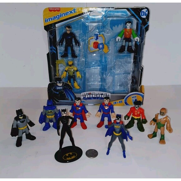 (Lot of 11) 9 Imaginext Fisher Price DC Super Friends/2 VINTAGE Catwoman/Batgirl - Picture 1 of 3
